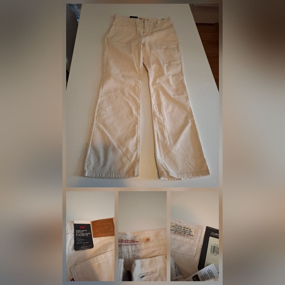 Levi's Cream Corduroy Boot Cut Flare Pants
